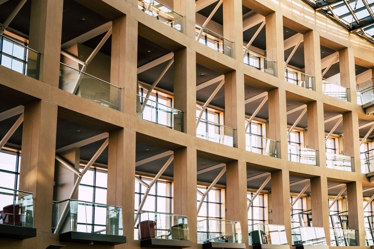 Modern commercial building interior