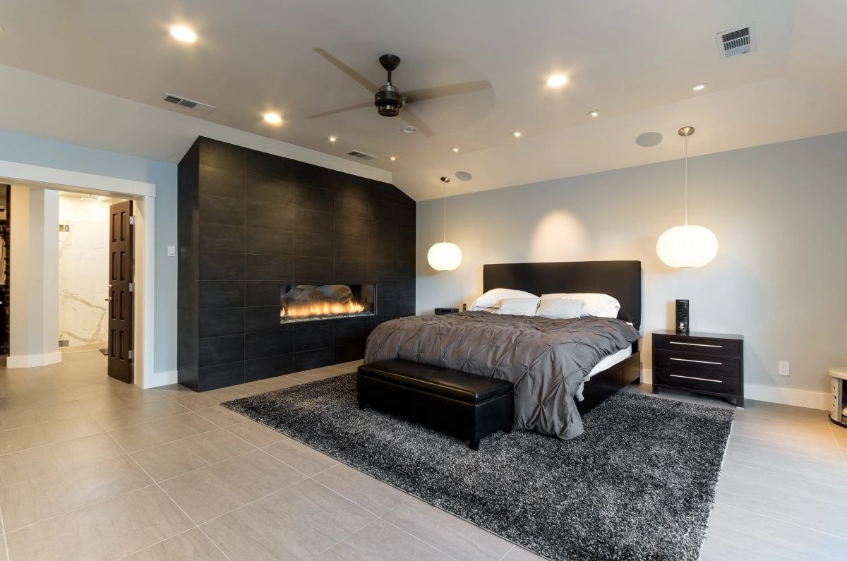 Primary bedroom remodel with fireplace